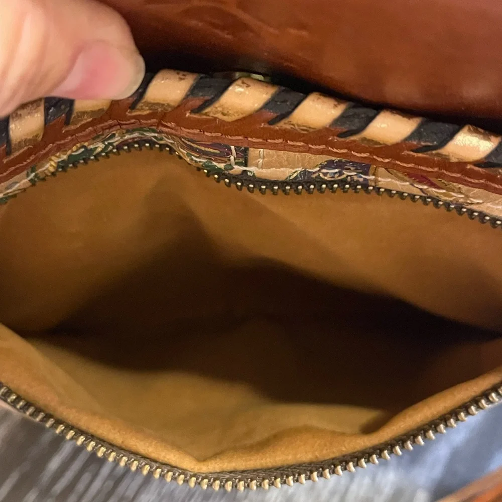 Patricia Nash Brown/Goldish Leather Handbag